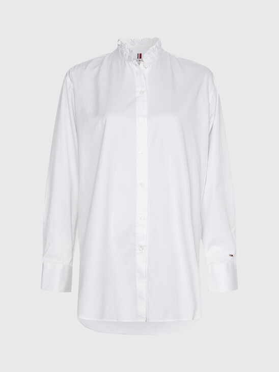 RUFFLED COLLAR OVERSIZED SHIRT