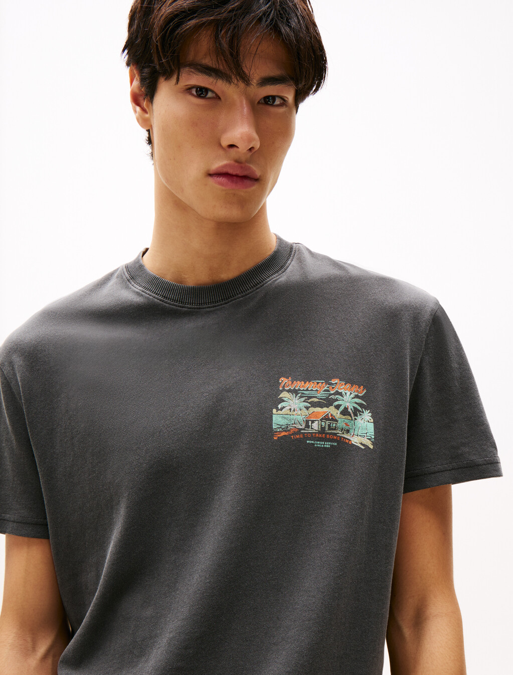 Cabana Print Back Graphic T-Shirt, Black, hi-res