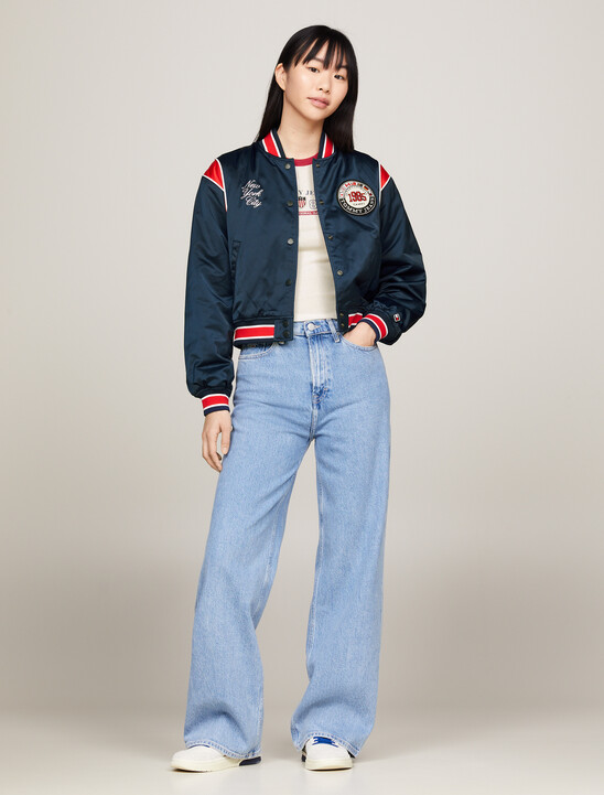 TJ x INTERNATIONAL GAMES Satin Bomber Jacket