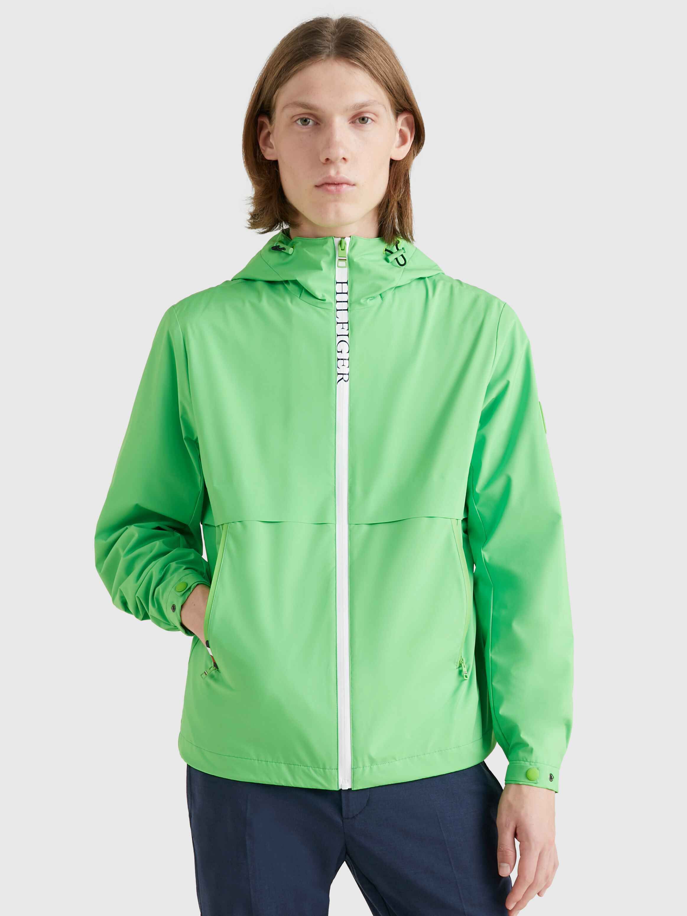 Green tommy hilfiger windbreaker shop