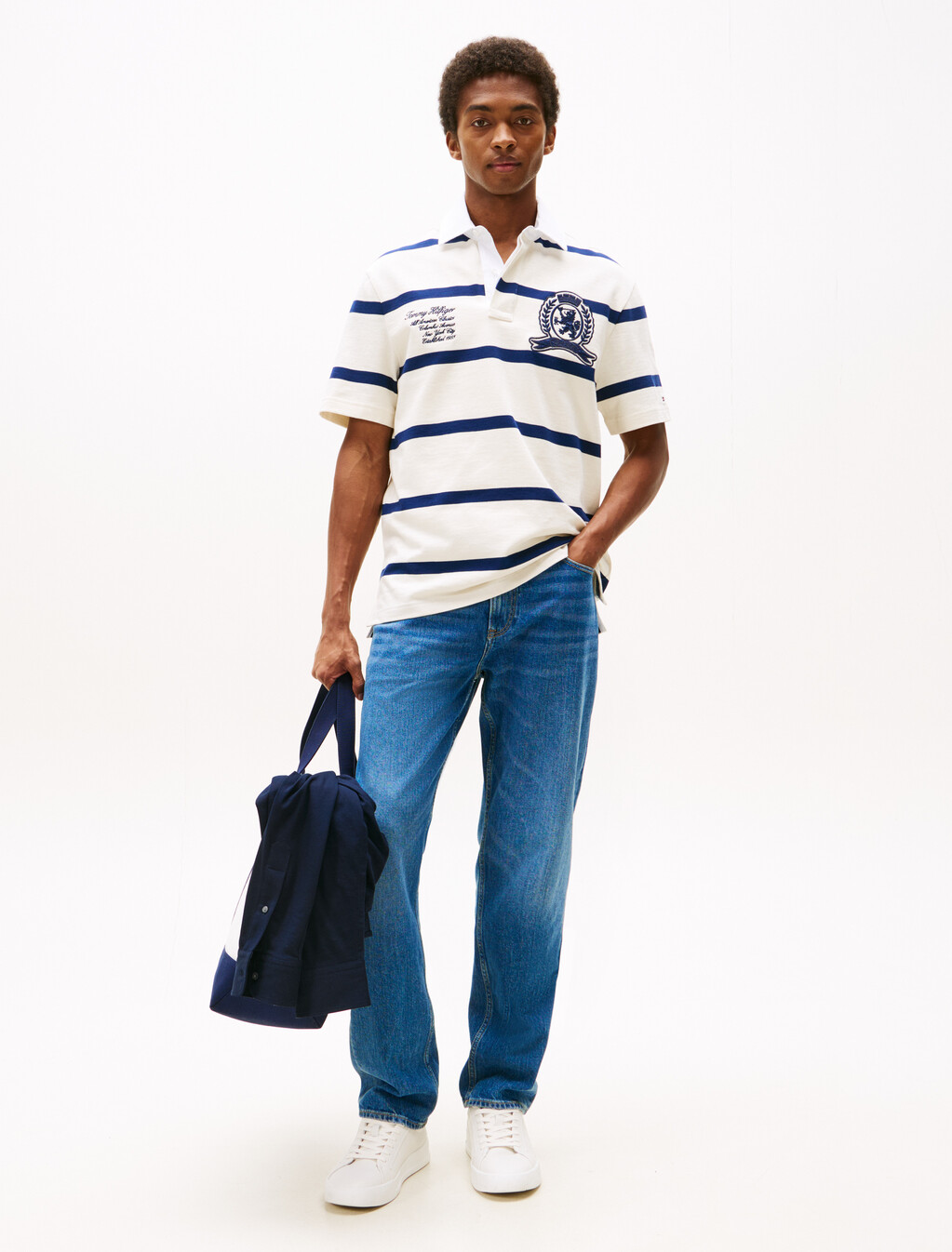 Classic Fit Rugby Shirt, Preppy Navy / Ivory Petal, hi-res