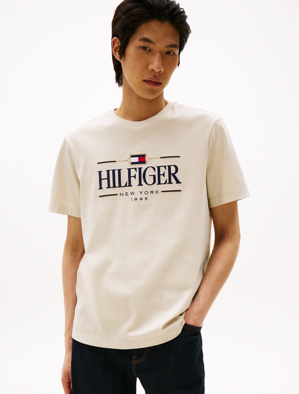 Icon Hilfiger T-Shirt, Newsprint, hi-res