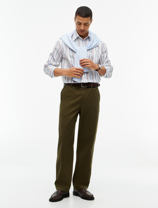 Relaxed Fit Mixed Stripe Poplin Shirt