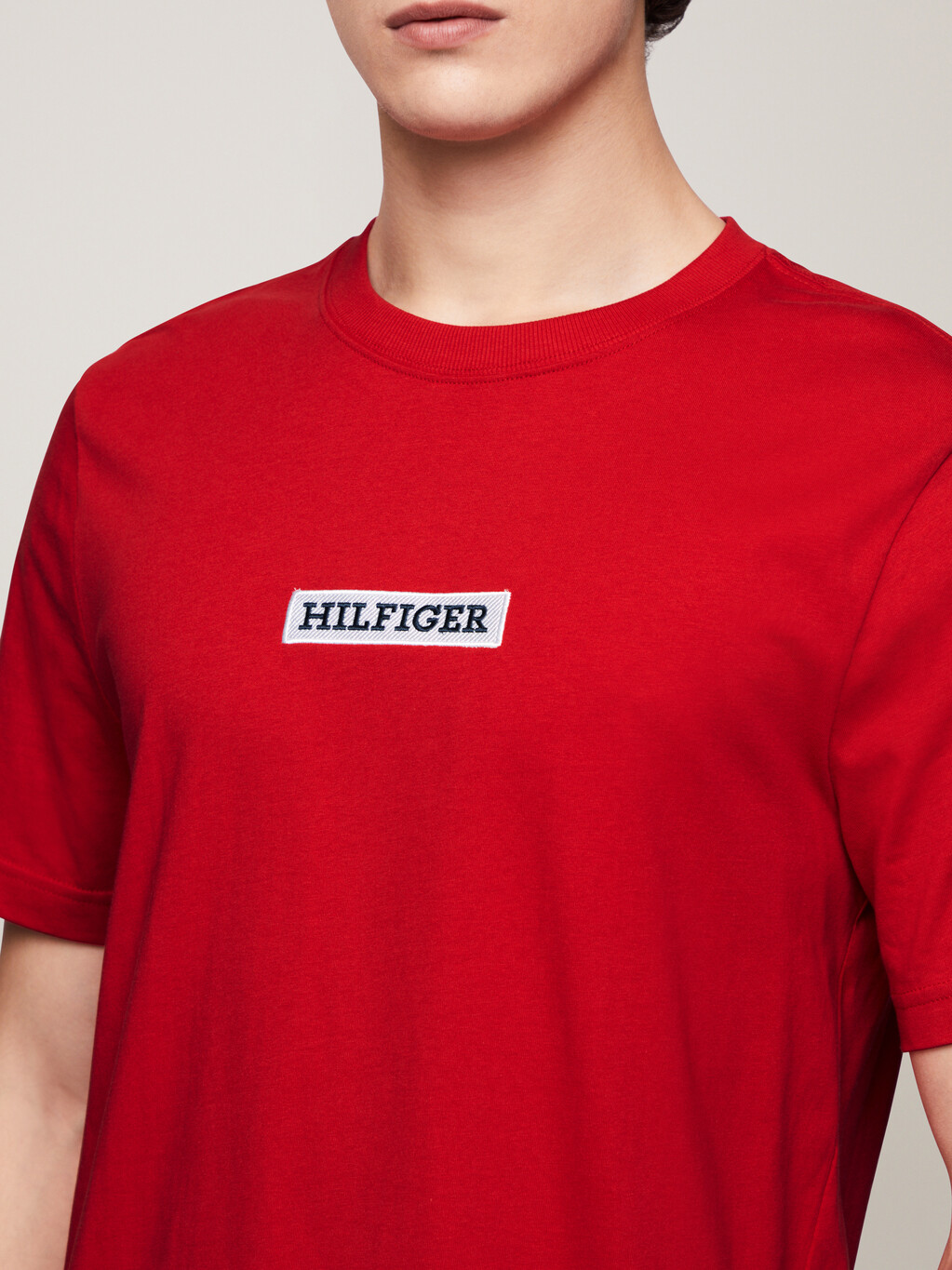 Hilfiger Monotype Logo Patch T-Shirt, Primary Red, hi-res