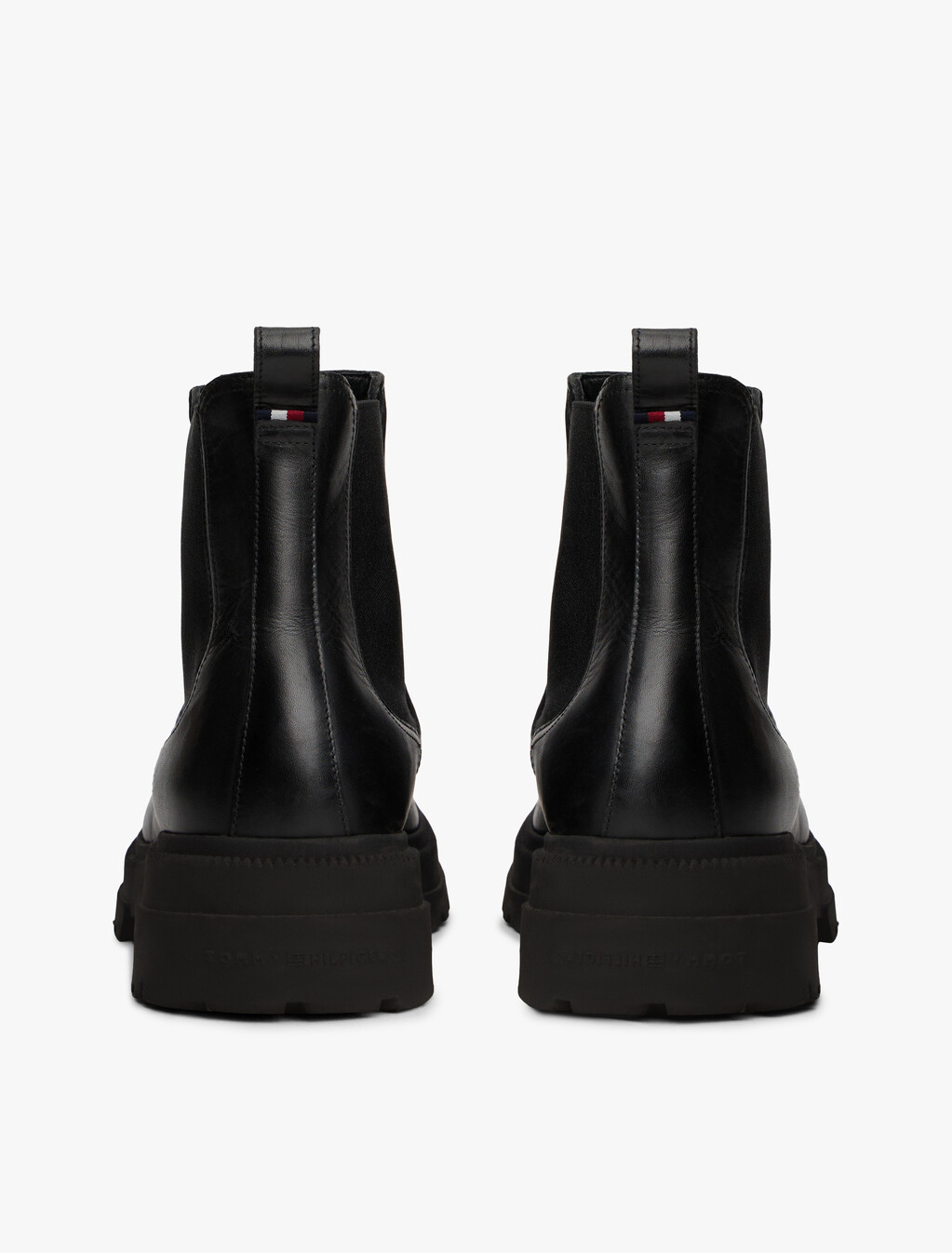 Leather Chunky Cleat Chelsea Boots, Black, hi-res