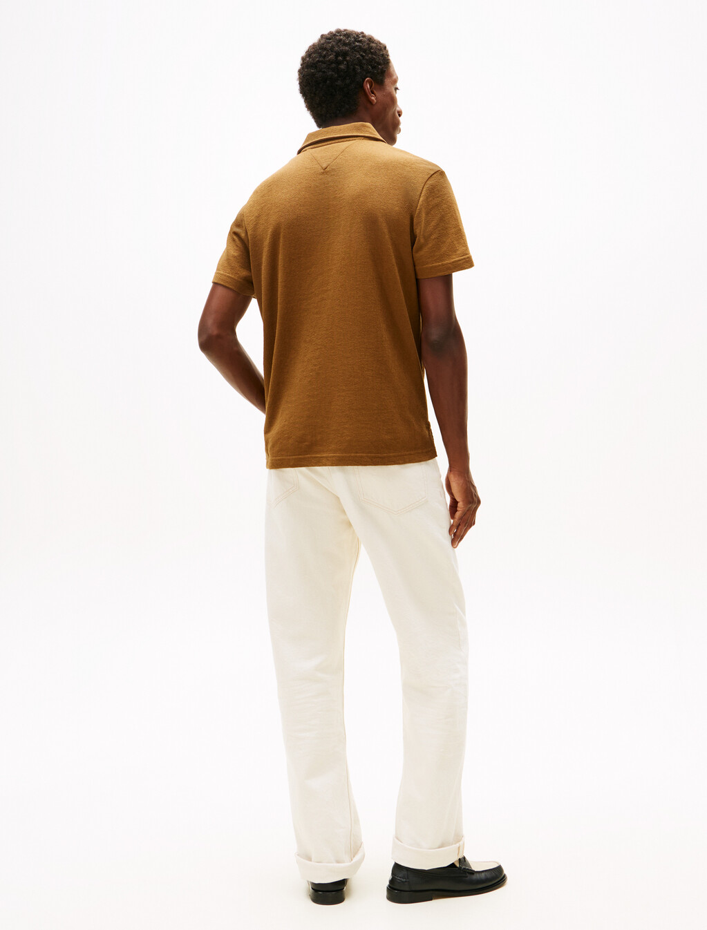 Reverse Terry Embossed Logo Polo, Highland Khaki, hi-res