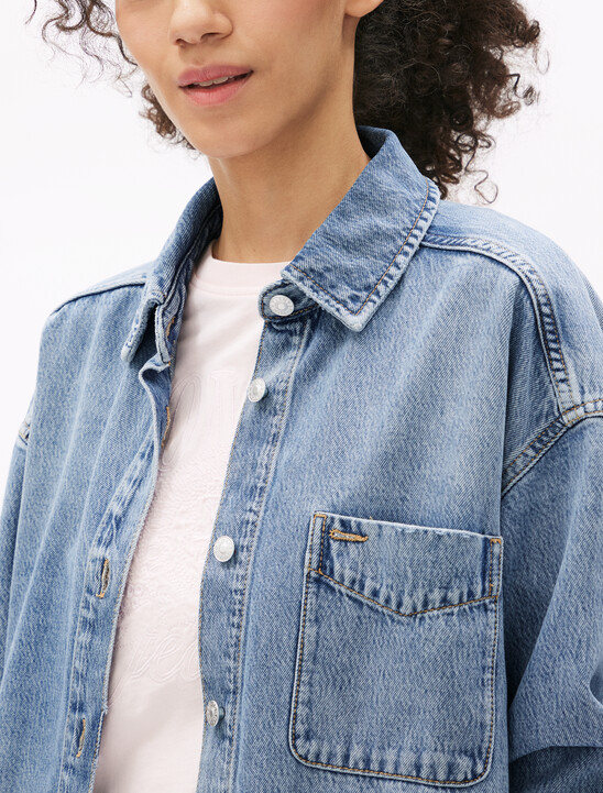 Relaxed Long Sleeve Denim Shirt