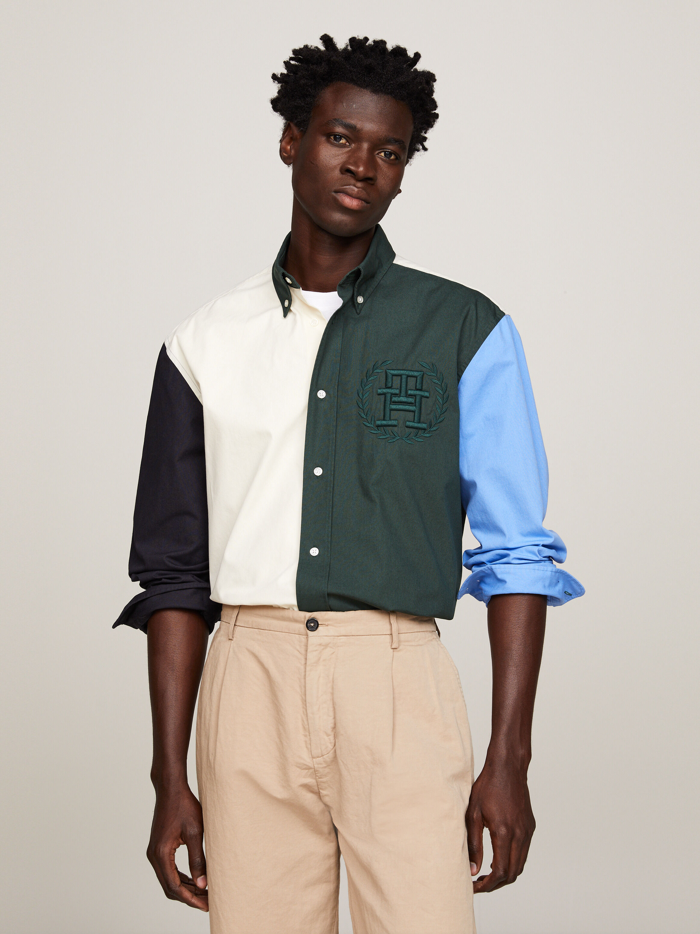 Tommy hilfiger shop colour block shirt