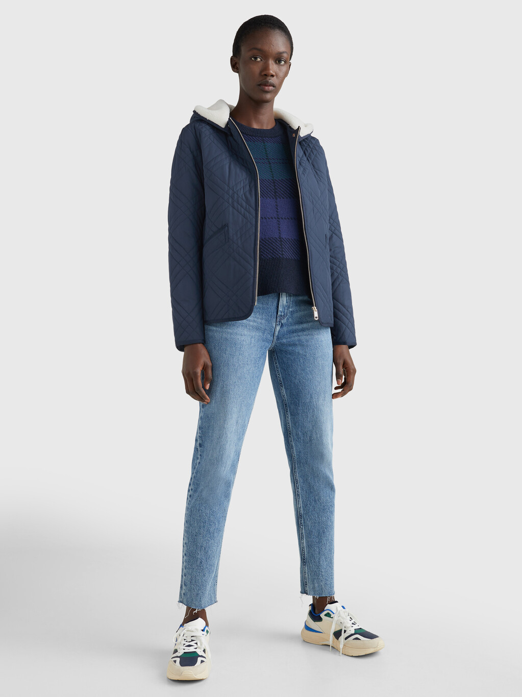 Quilted Hooded Jacket | blue | Tommy Hilfiger Singapore