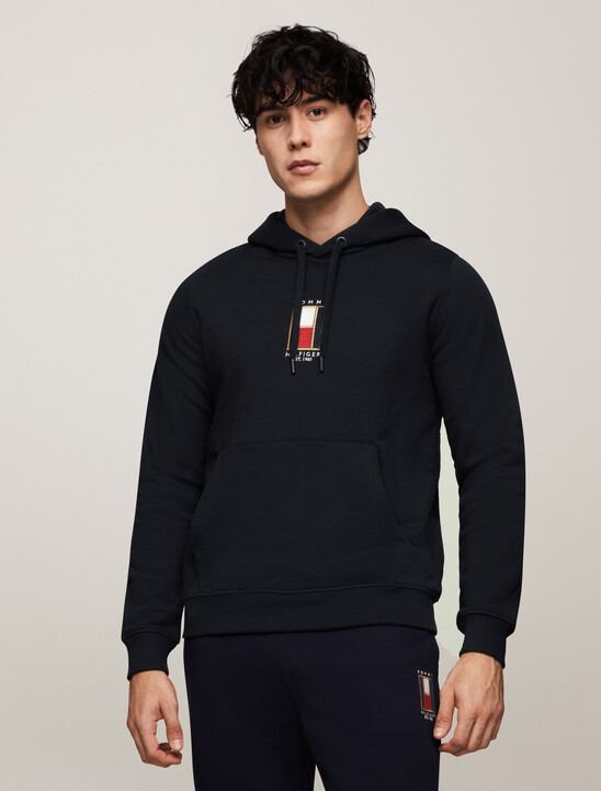 Vertical Flag Drawstring Hoody