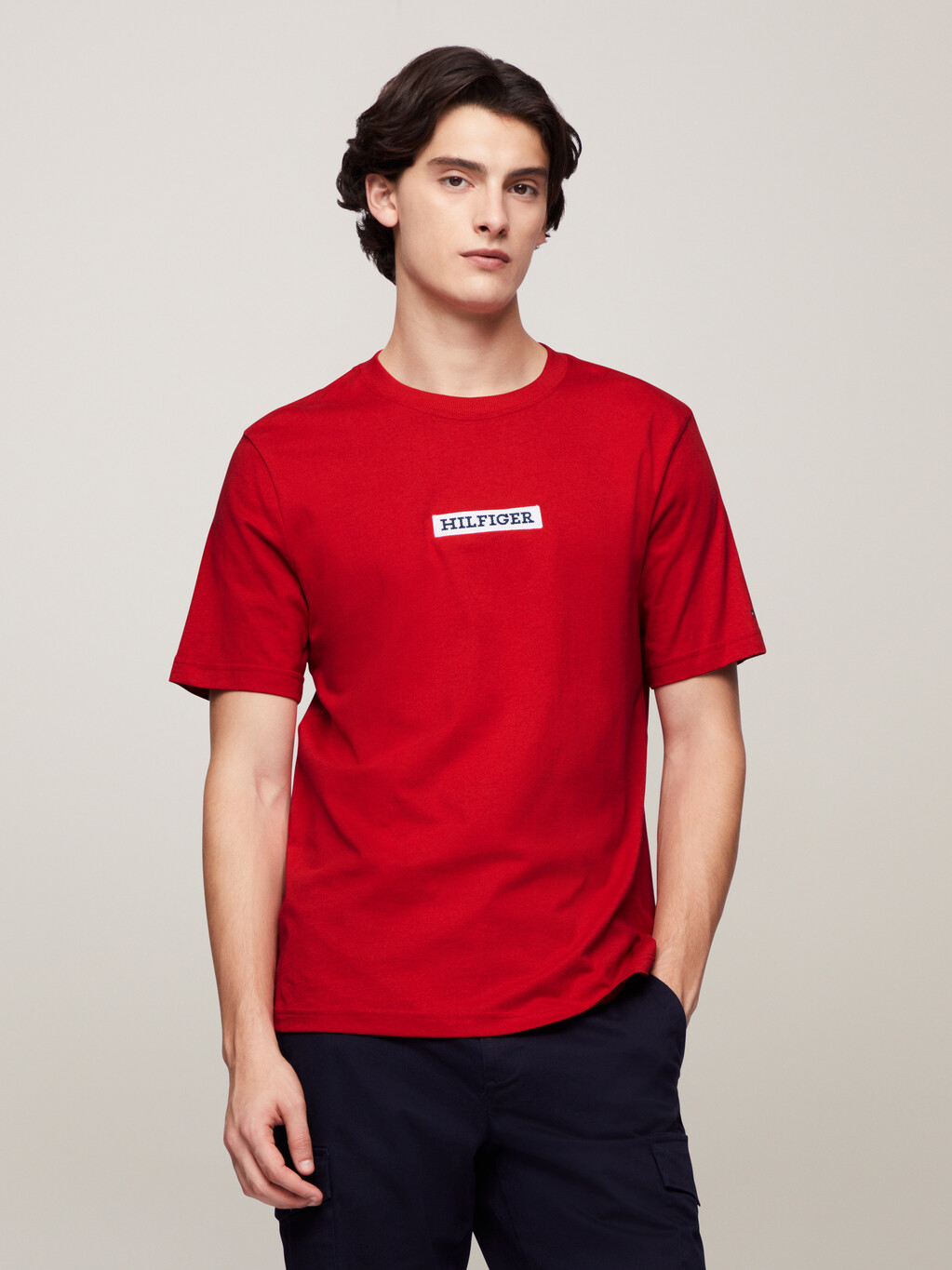 Hilfiger Monotype Logo Patch T-Shirt, Primary Red, hi-res