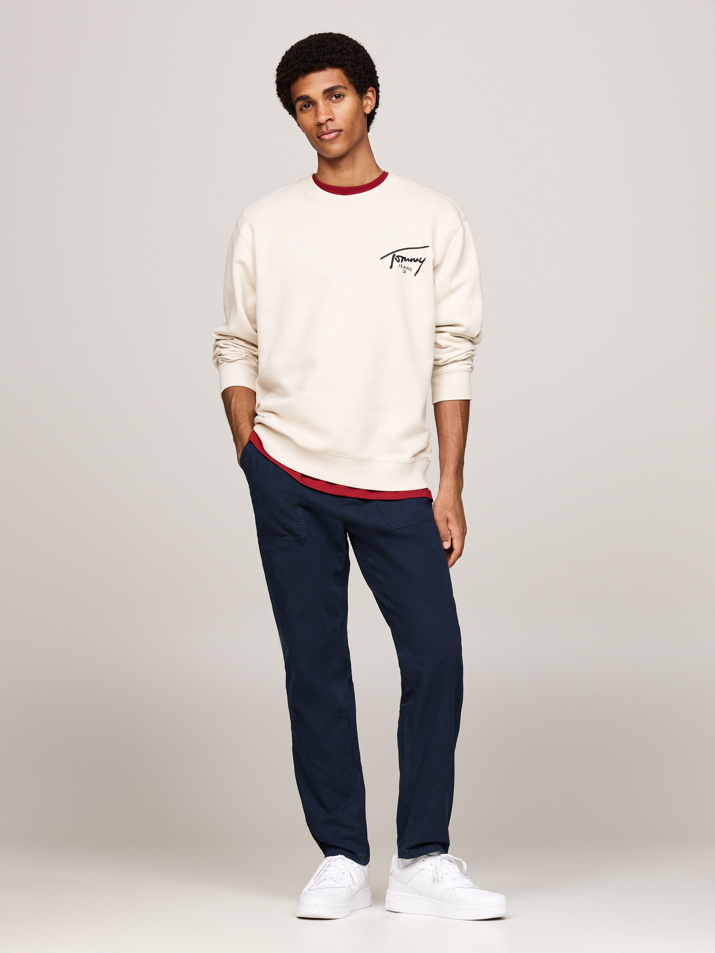 Signature Logo Back Graphic Sweatshirt | natural | Tommy Hilfiger Singapore
