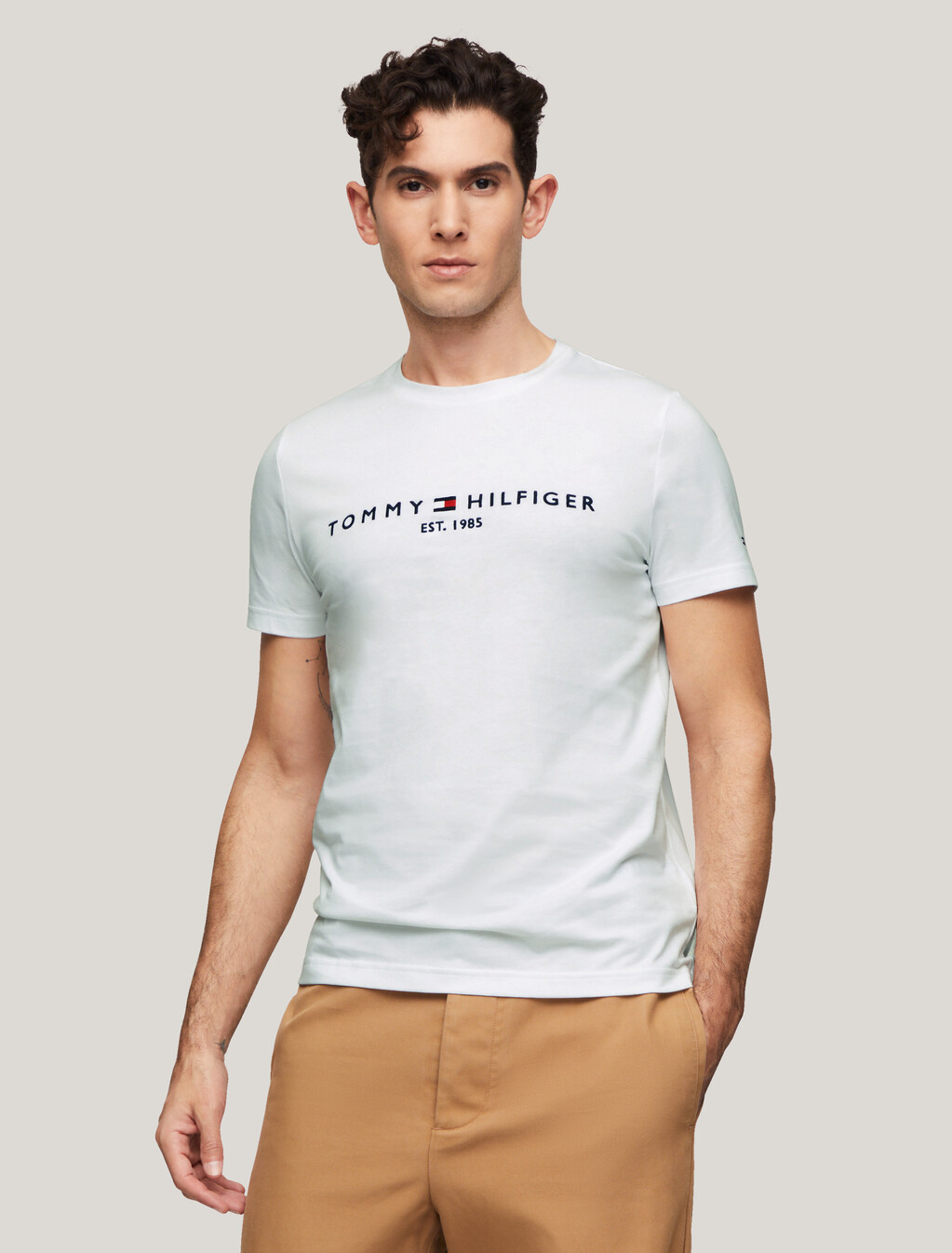 Core Tommy Logo T-Shirt, White, hi-res