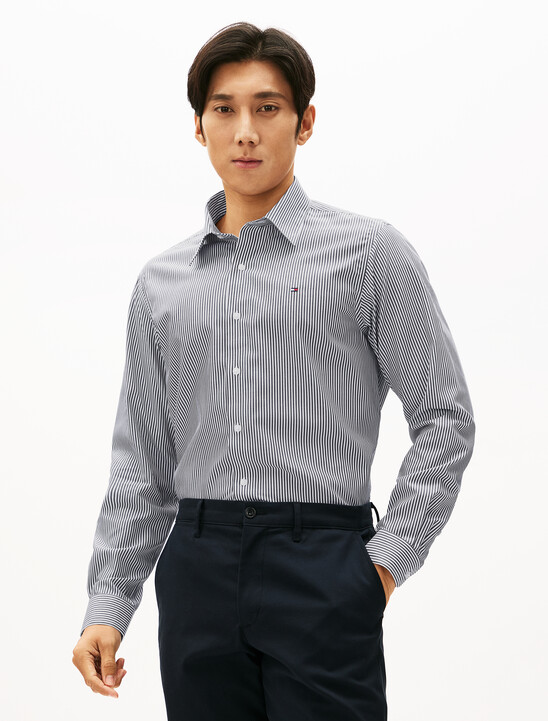 Non Iron Stripe Long Sleeve Shirt