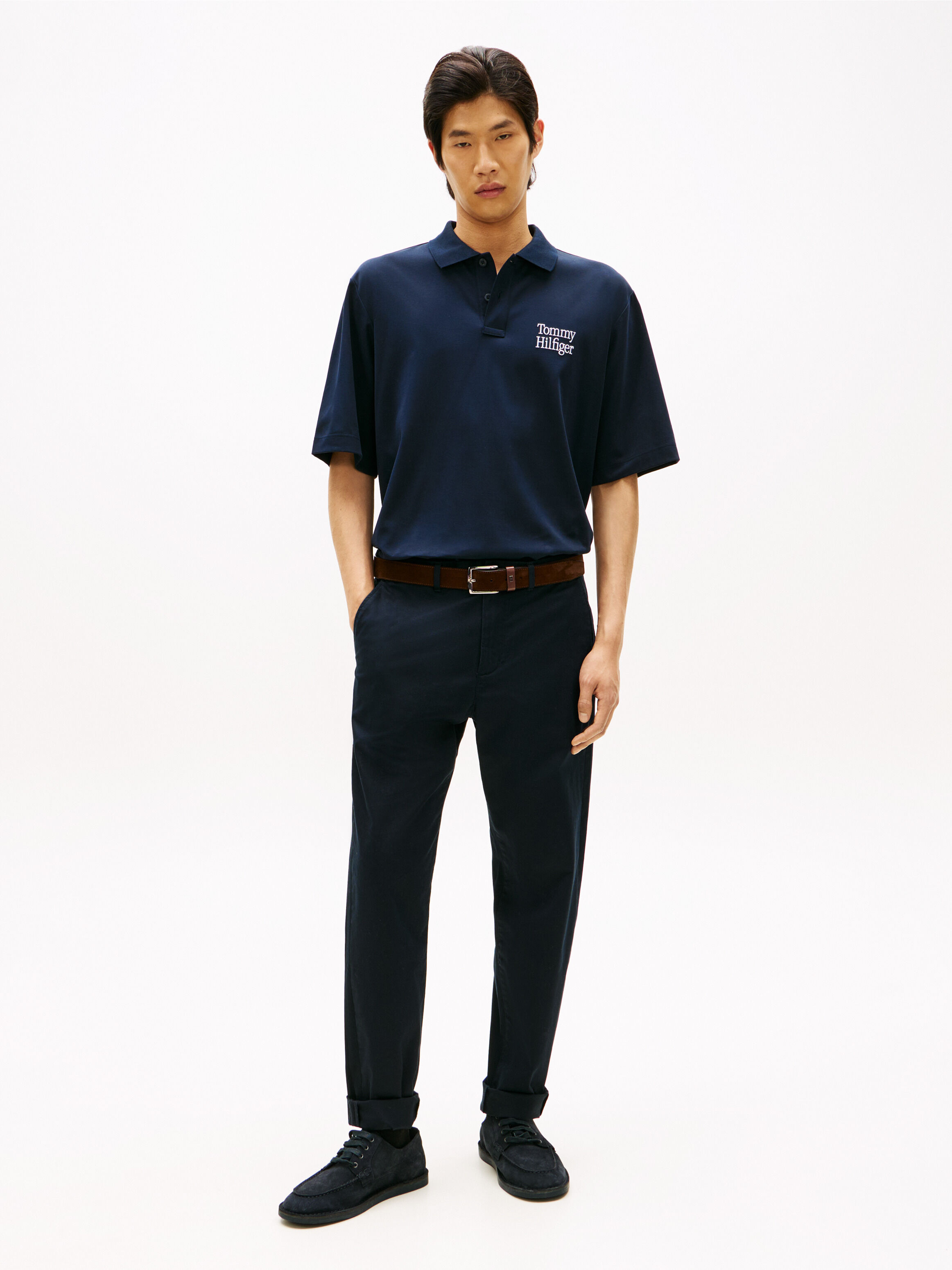 Oversized Fit Back Logo Polo Shirt | blue | Tommy Hilfiger Singapore
