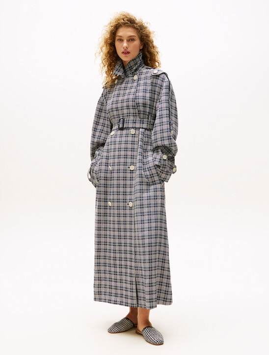 The Runway Collection Silk Blend Oversized Trench Coat