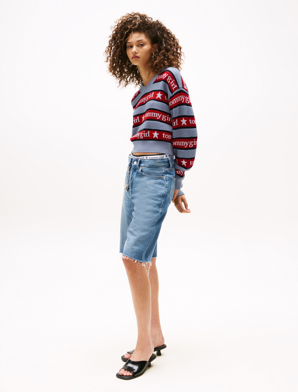 Tommy Girl Relaxed Stripe Jumper, Sweet Blue, hi-res