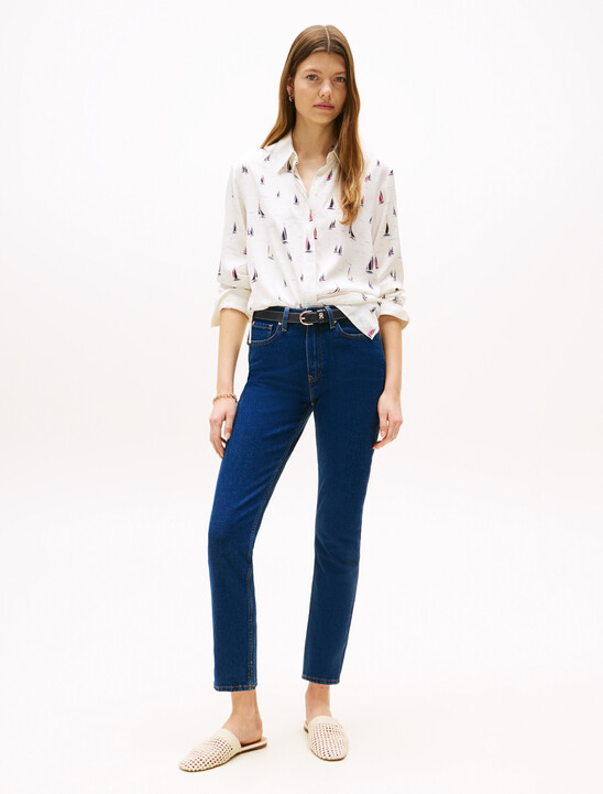 High Rise Slim Ankle Jeans