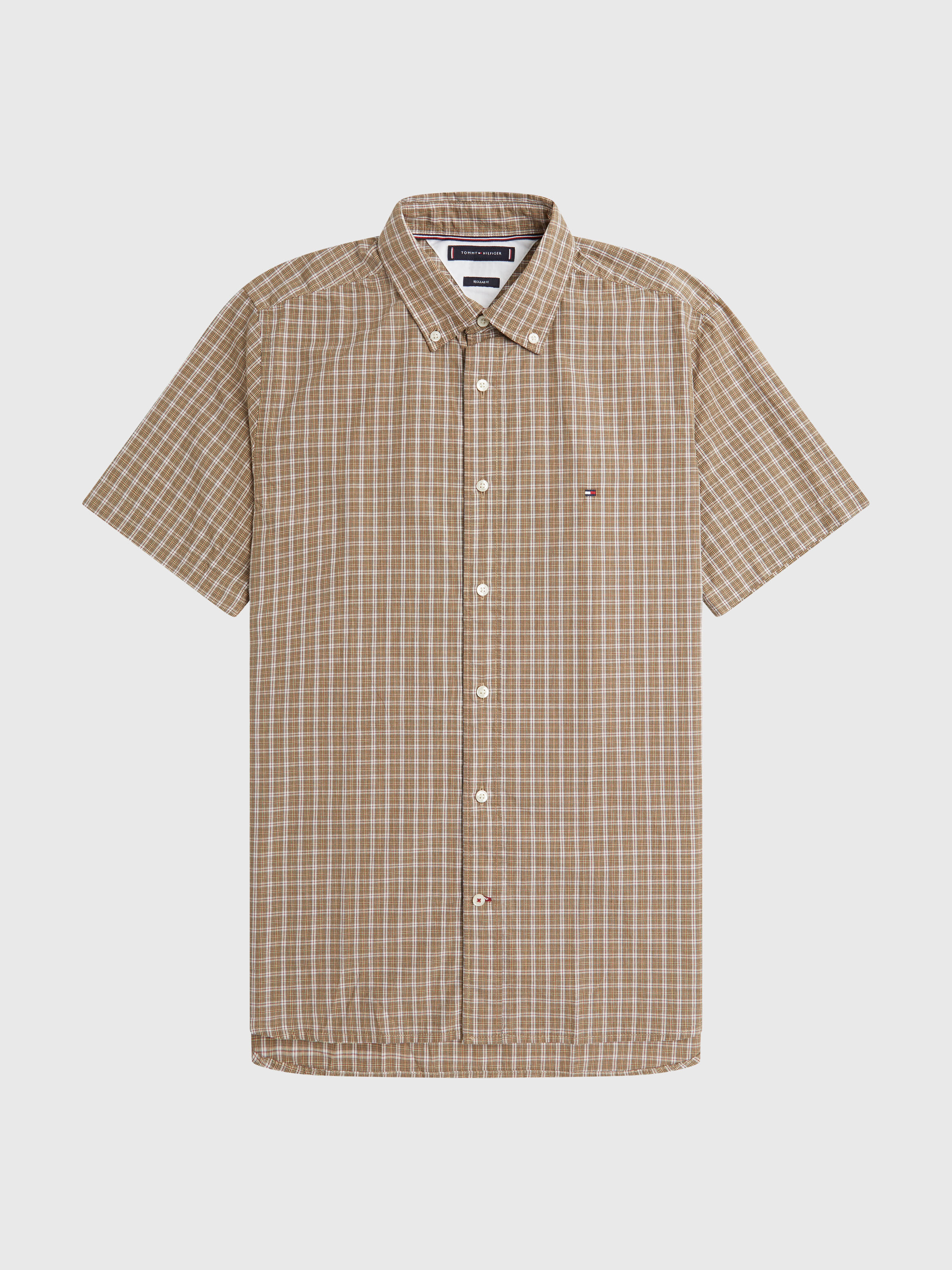 Checkered short deals sleeve button up