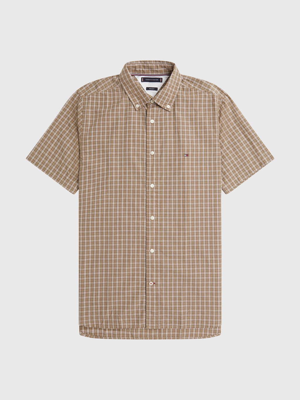 Mini Tartan Check Short Sleeve Shirt, Countryside Khaki / Multi, hi-res