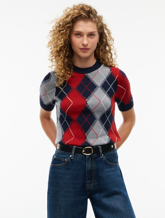 Argyle Short Sleeve Jumper