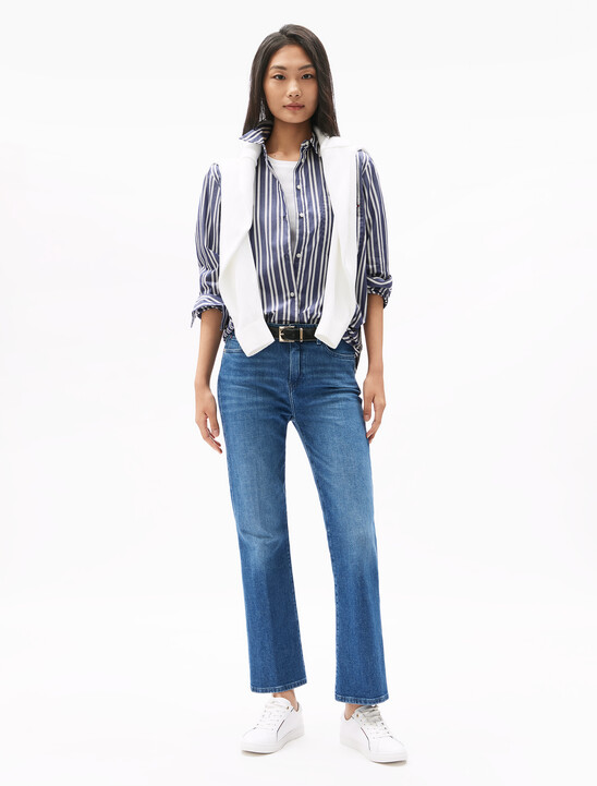 Asia Fit Essential Poplin Shirt, Marine Stp Asia Fit Essential Poplin Shirt