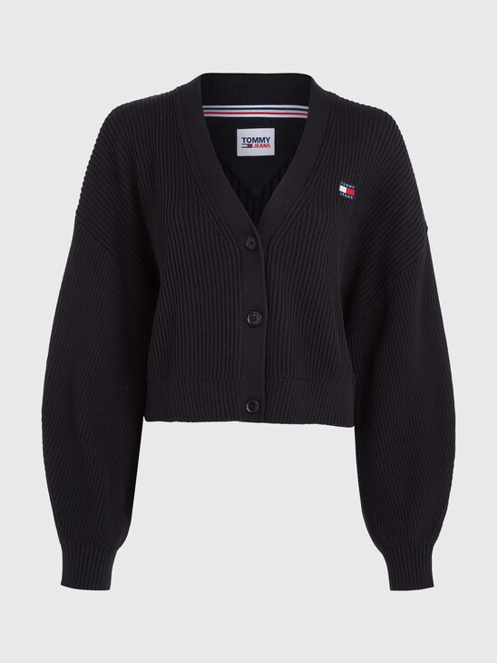 Essential Ribbed V-Neck Relaxed Cardigan