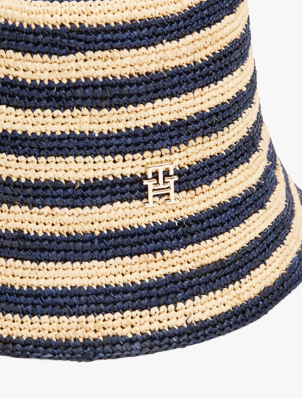 Summer Crochet Bucket Hat, Stripe Space Blue, hi-res