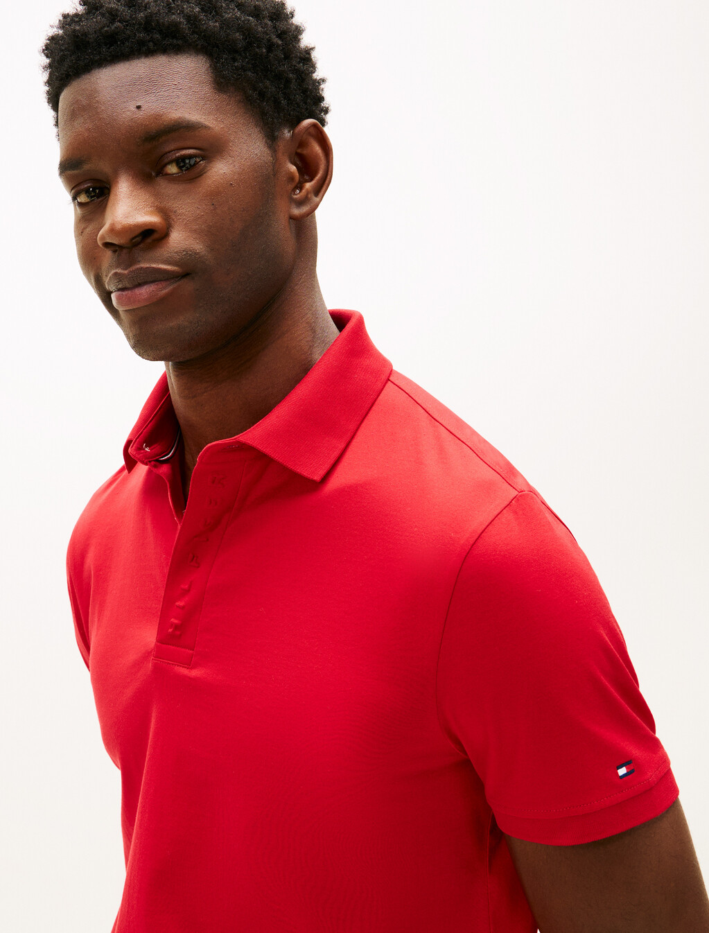 Hidden Placket Regular Polo, Medium Red, hi-res