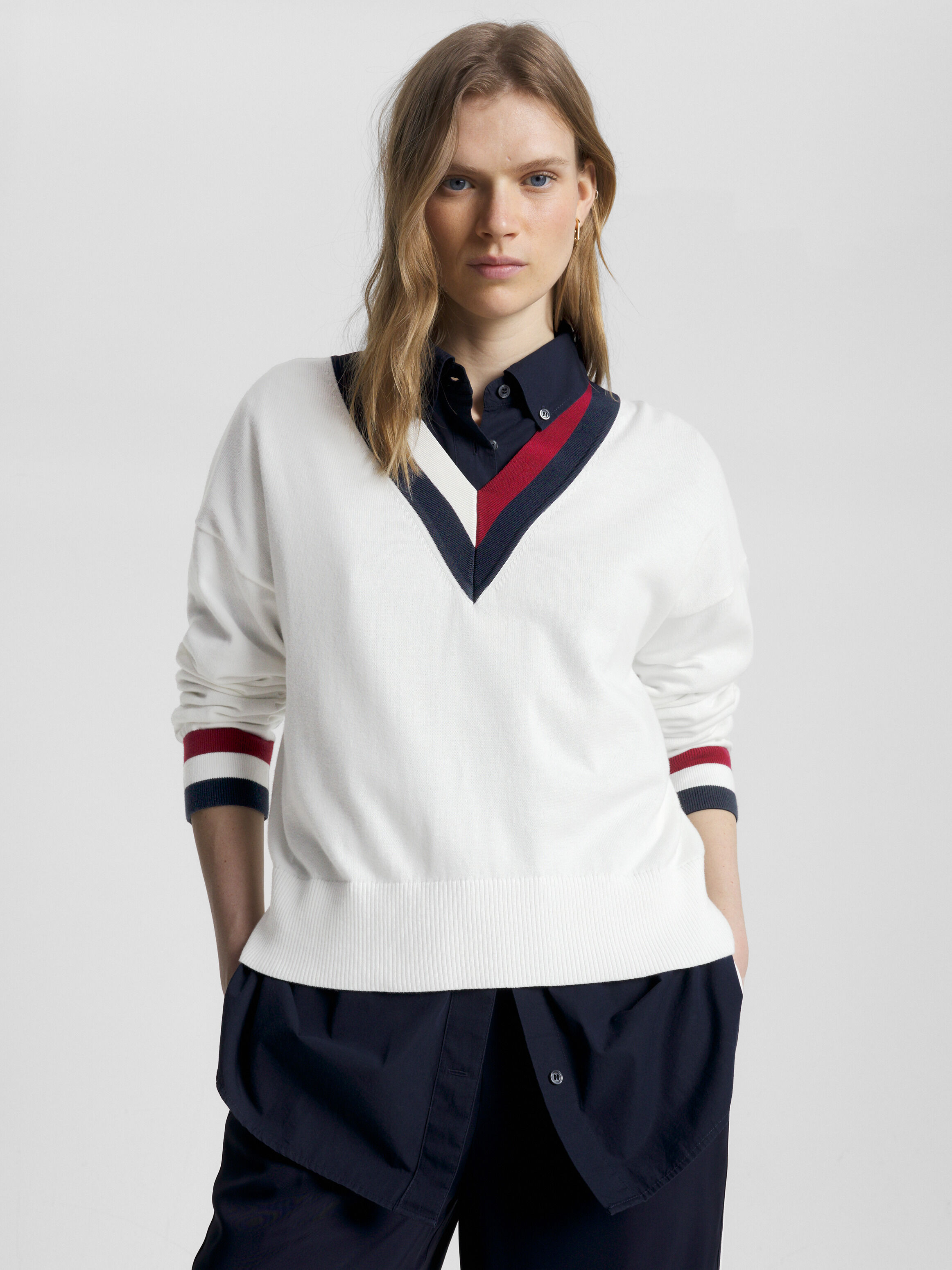 White neck cheap jumper