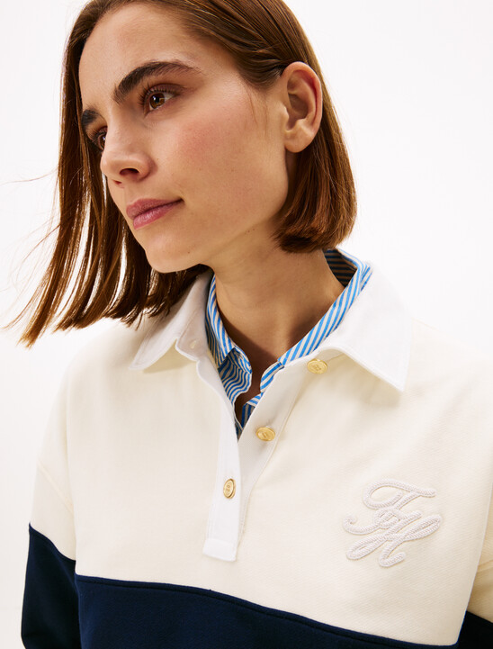 Golden Button Terry Rugby Shirt