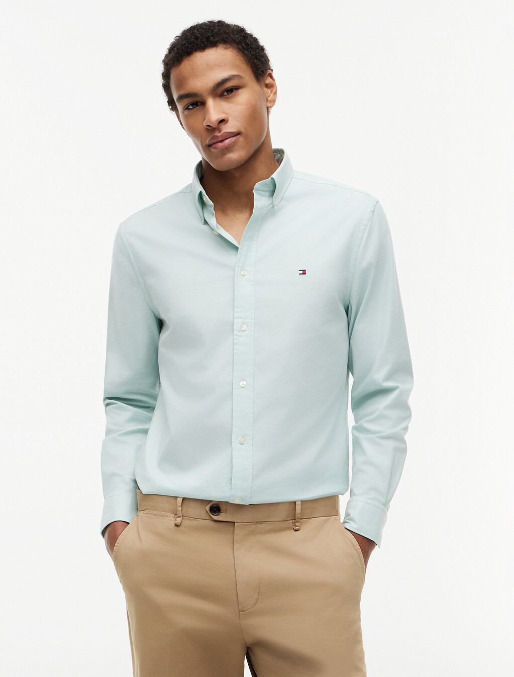 Asia Fit Lightweight Solid Oxford Shirt, Crushed Mint, hi-res
