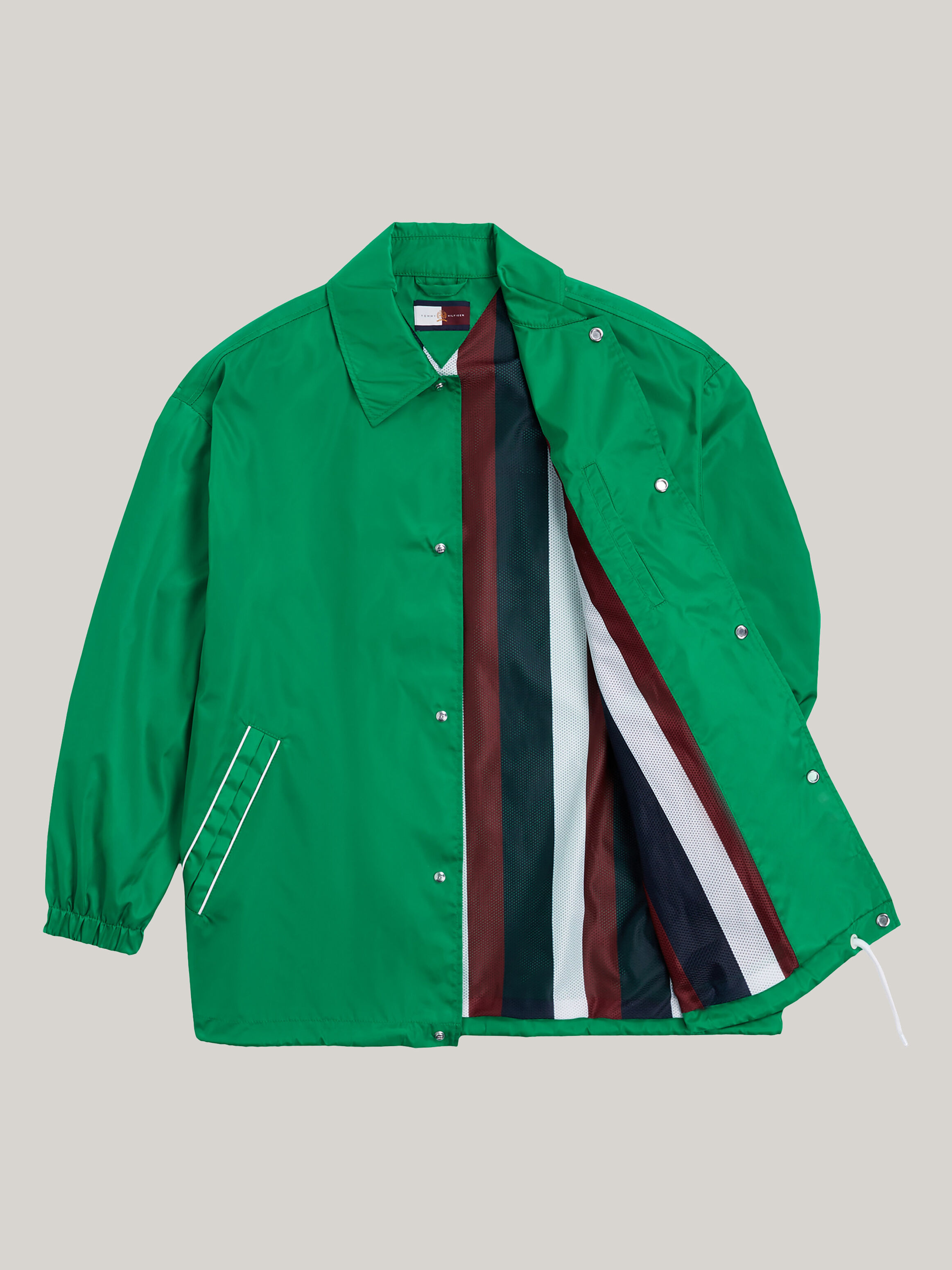 Nylon Jacquard Coach Jacket green Tommy Hilfiger Singapore