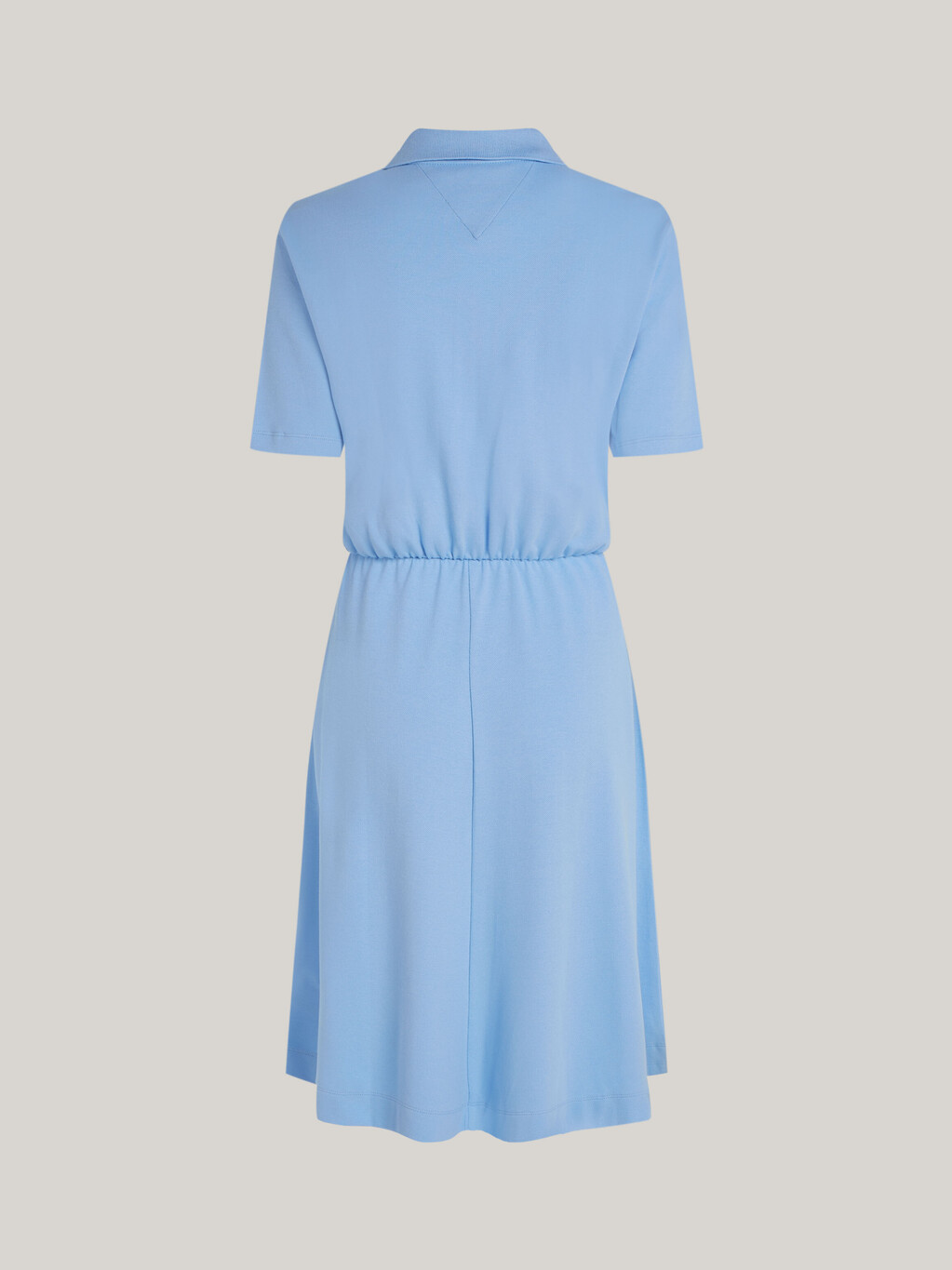 Zip Placket Fit And Flare Polo Dress, Vessel Blue, hi-res