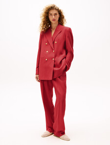 The Sofia Capsule Regular Wide Leg Trousers, Medium Red, hi-res