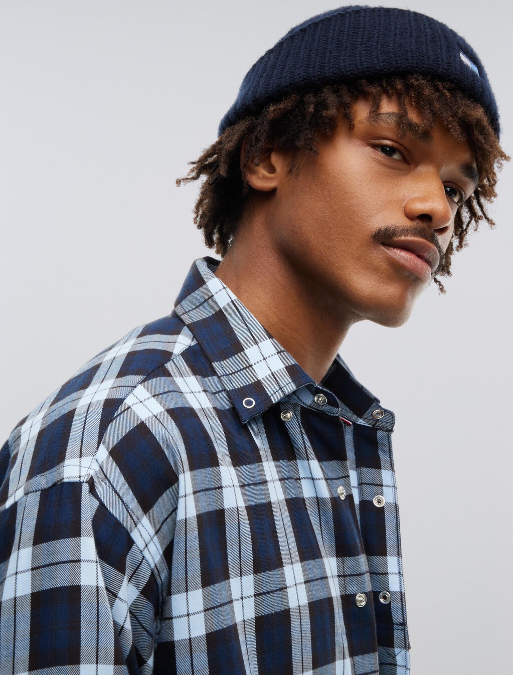 Regular Fit Check Shirt, Navy Blue Check, hi-res