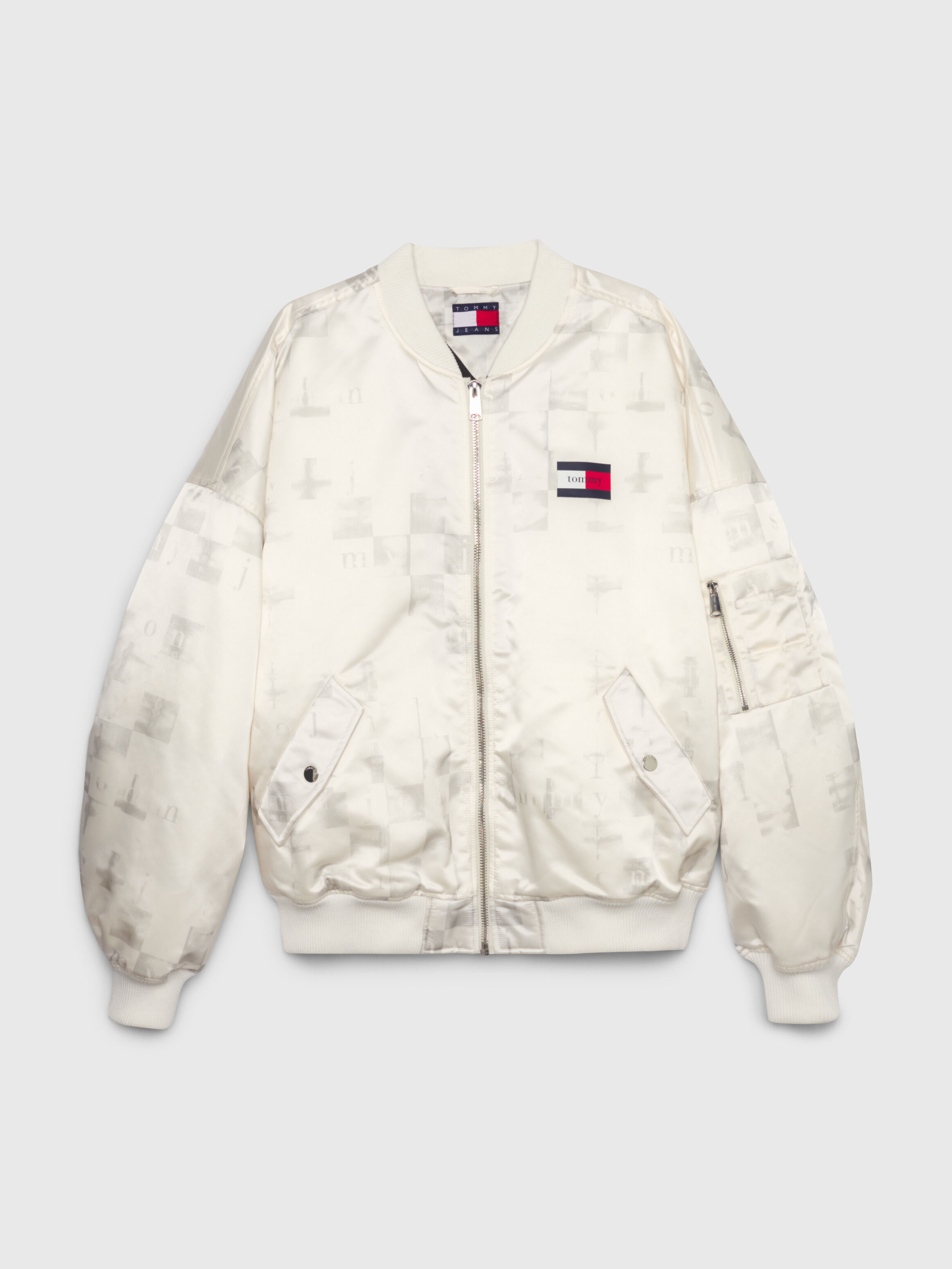 Recycled Down Sateen Checkerboard Bomber
