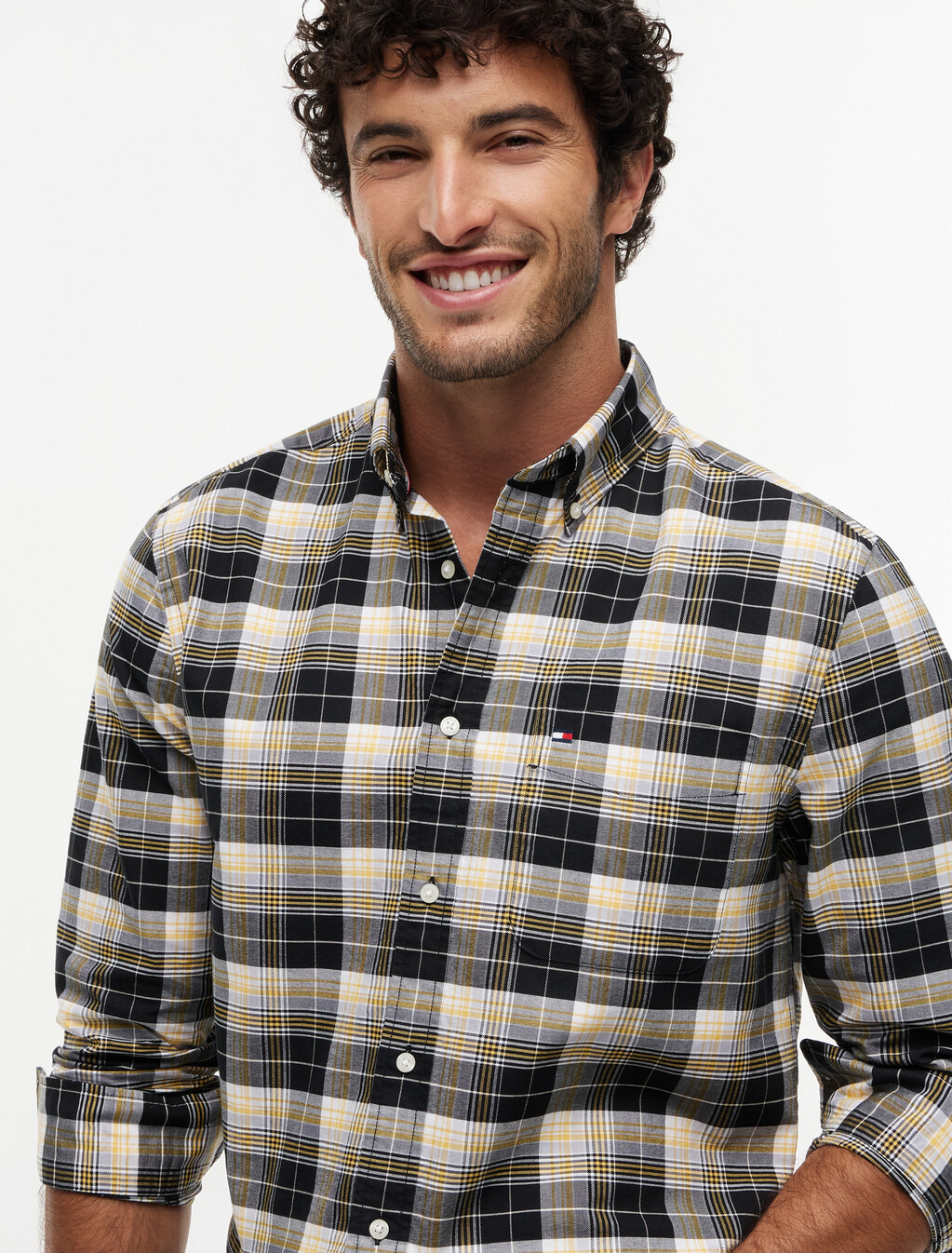 Regular Fit Heritage Plaid Oxford Shirt, Black Check 01, hi-res