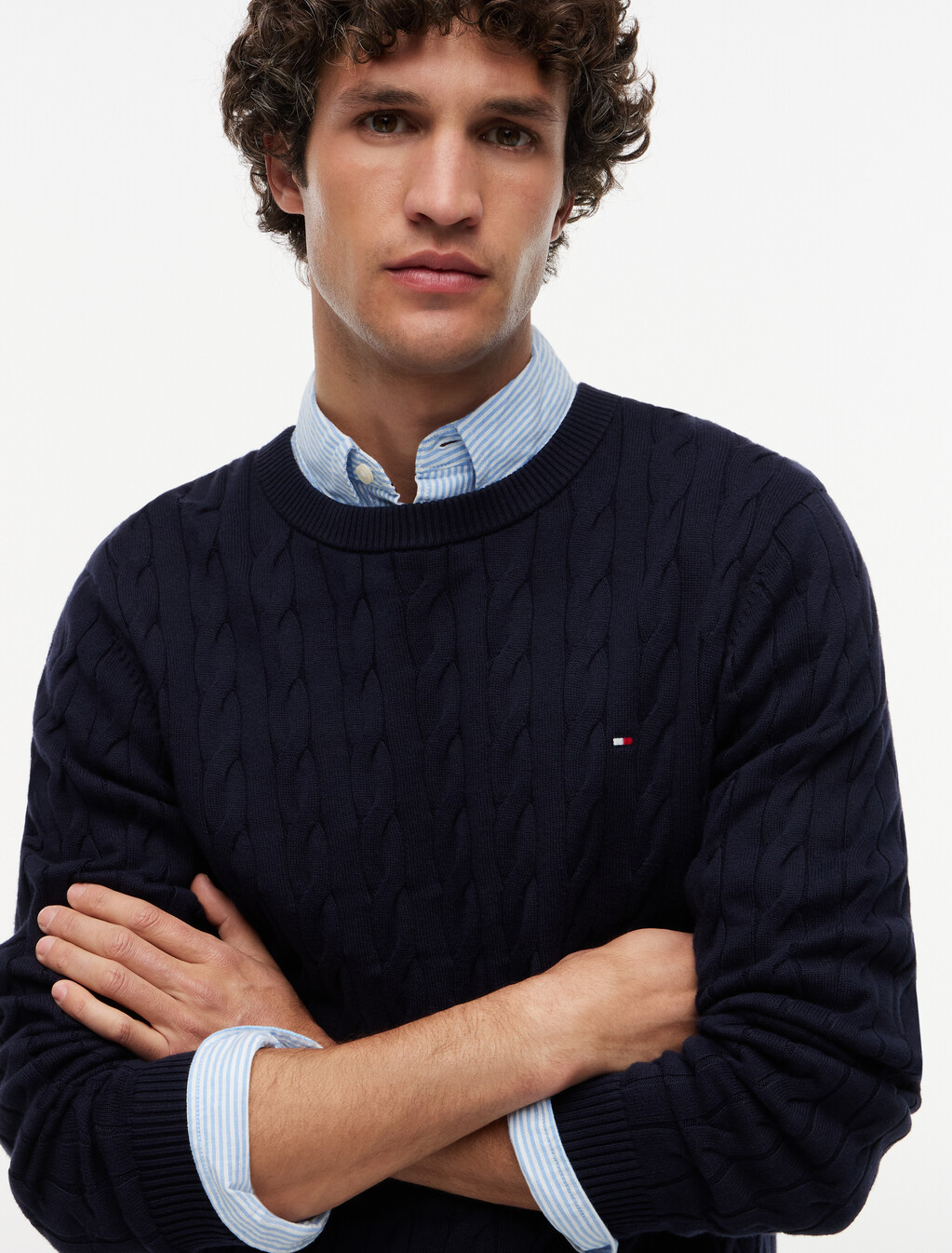 Classics Cable Knit Relaxed Fit Jumper, Navy Blue, hi-res