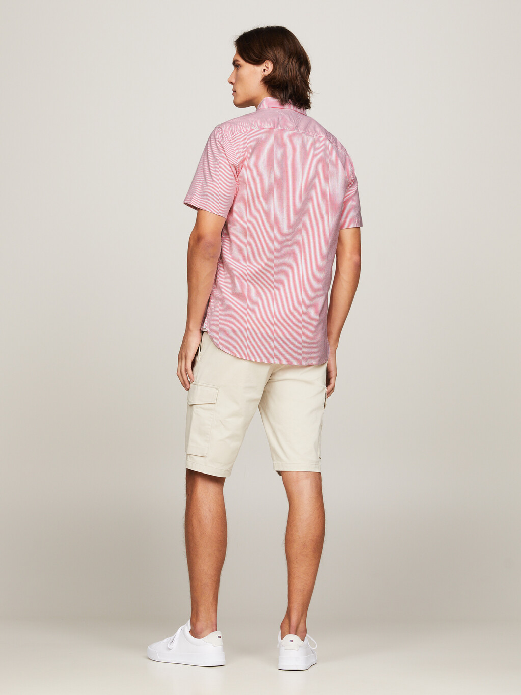 Flag Stripe Short Sleeve Shirt, Laser Pink / Optic White, hi-res