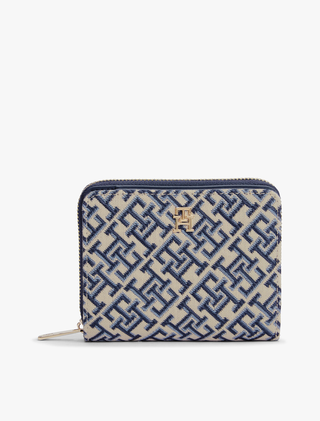Hilfiger Icon TH Monogram Jacquard Wallet, Blue Mono, hi-res