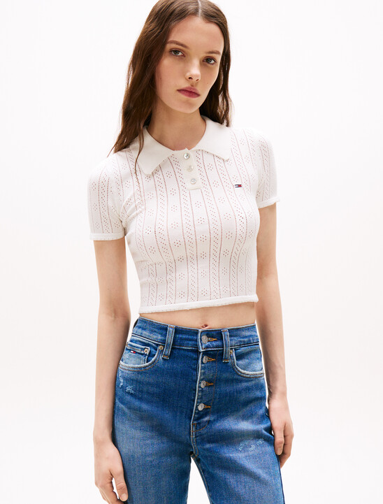 Pointelle Viscose Baby Fit Polo