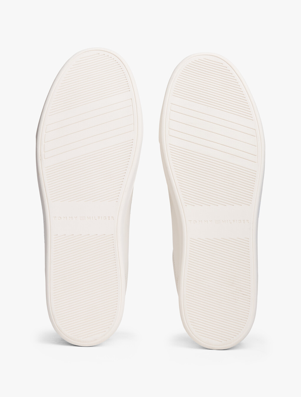 Leather TH Monogram Plaque Court Trainers, Ancient White, hi-res