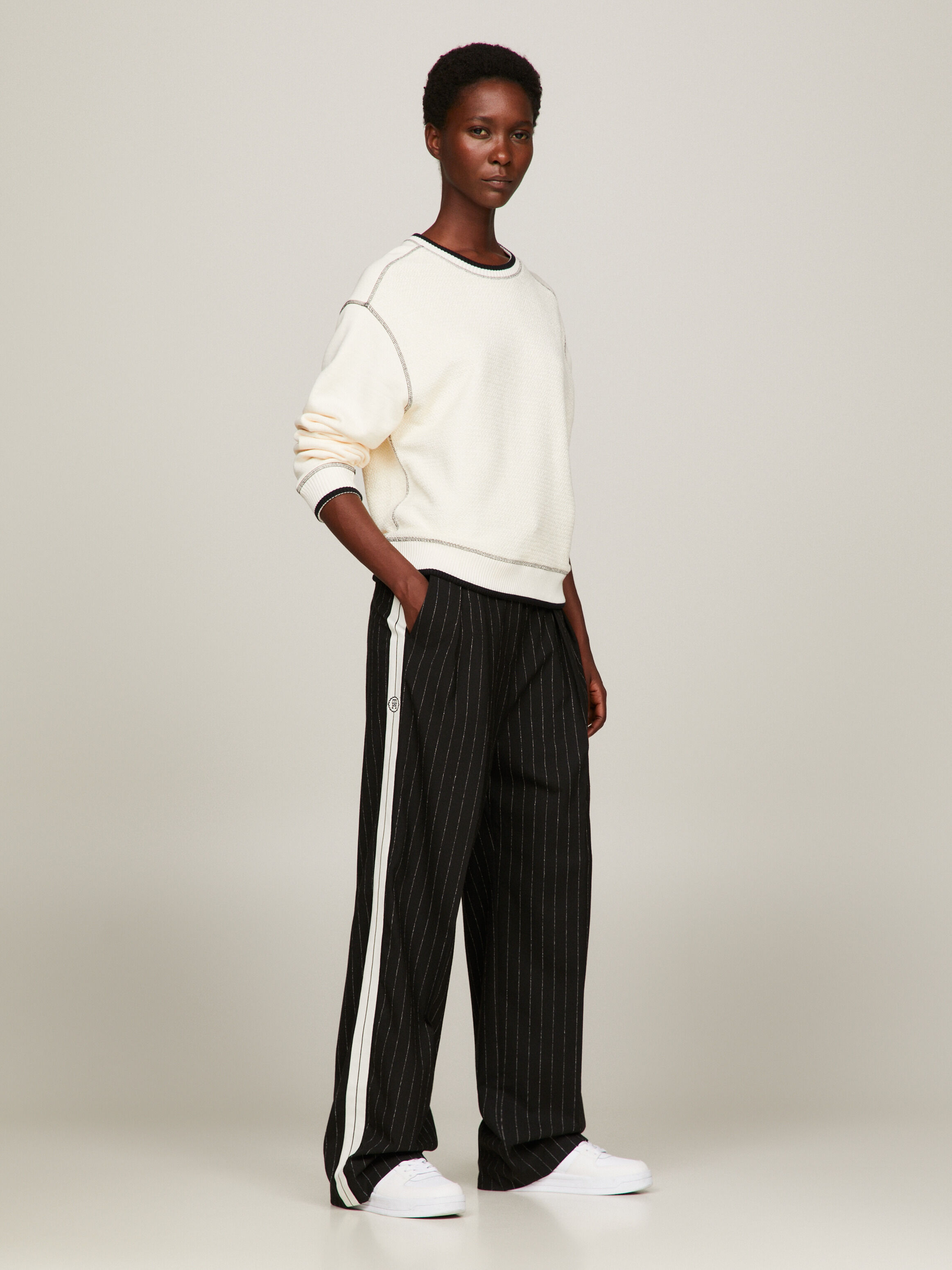 South Shore Striped Wide Leg Palazzo Pants (Black) – Luxe Label