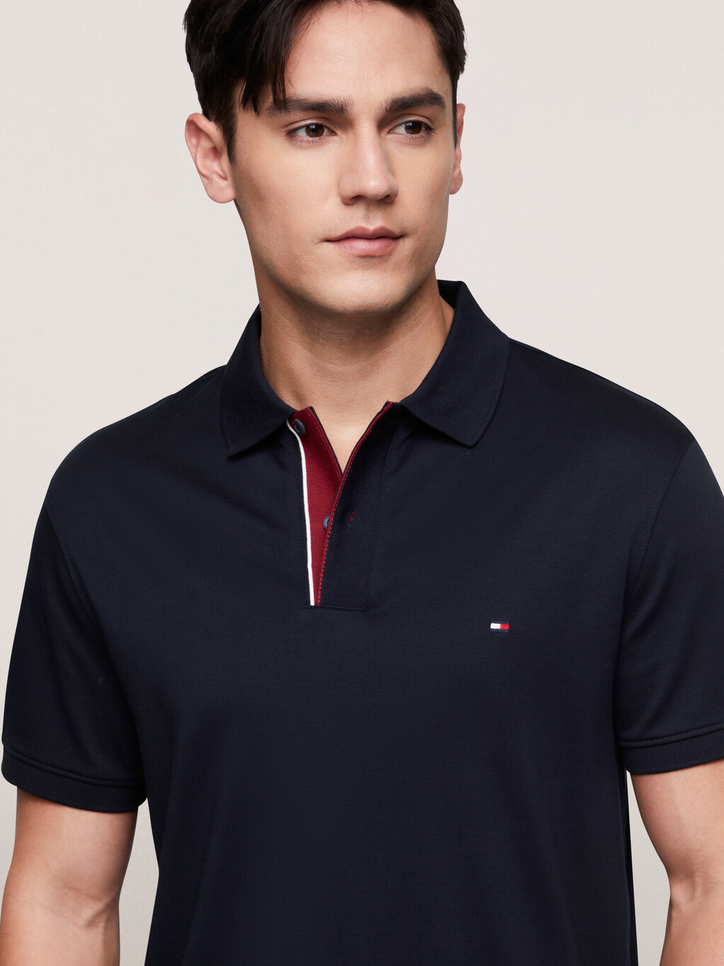 Stripe Placket Regular Polo, Desert Sky, hi-res