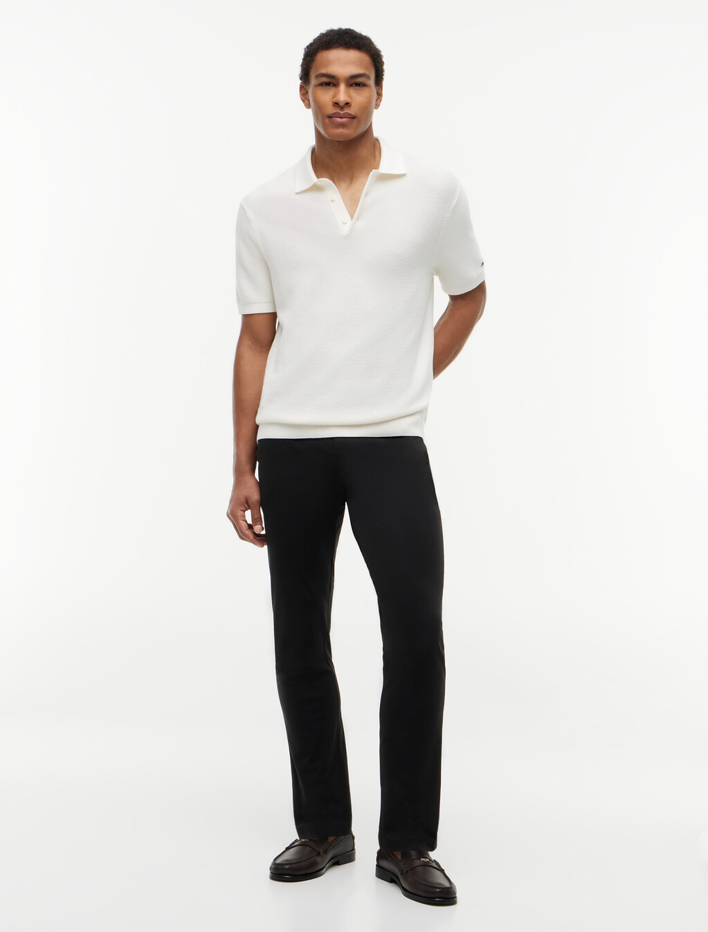 Performance Denton Tech Straight Chinos, Black, hi-res