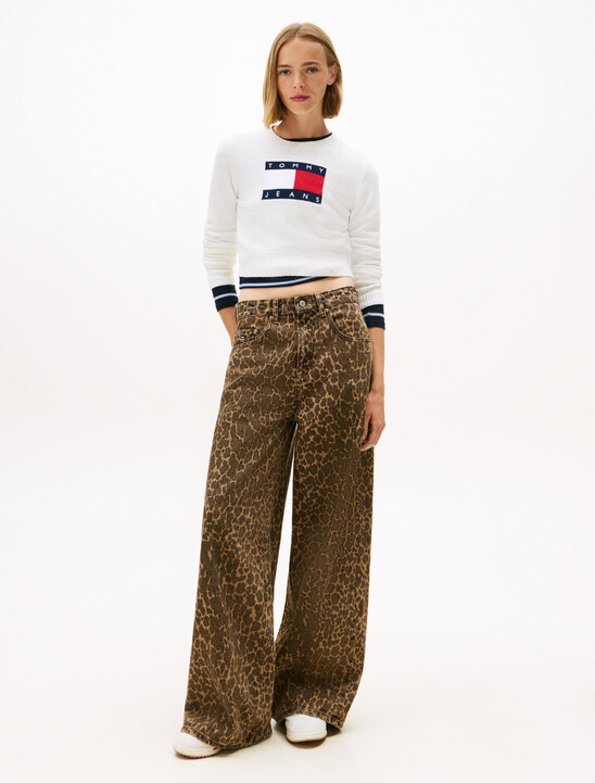 Tommy Flag Sequin Slim Jumper