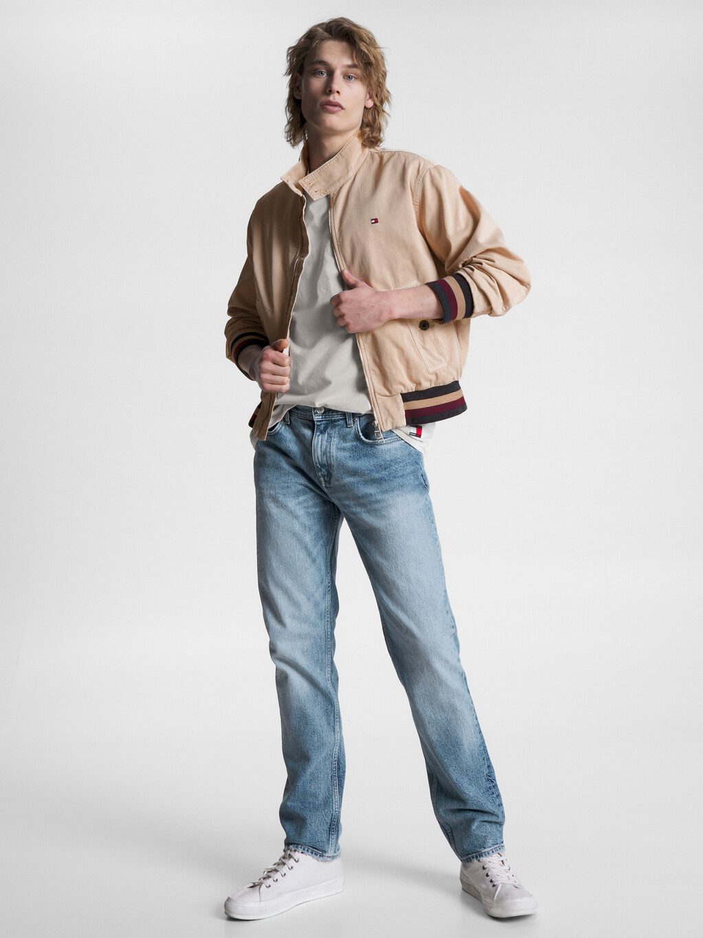 Tommy Hilfiger X Shawn Mendes Garment Dyed Harrington Jacket, Tuscan Beige, hi-res