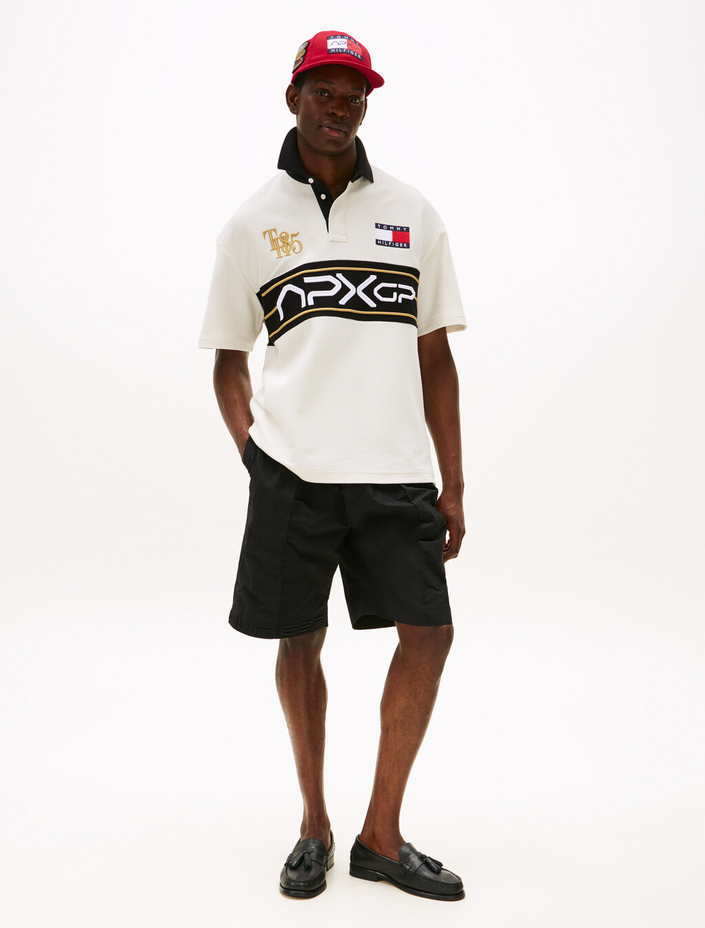 The APXGP Collection Relaxed Logo Polo Shirt, Ivory/Black, hi-res