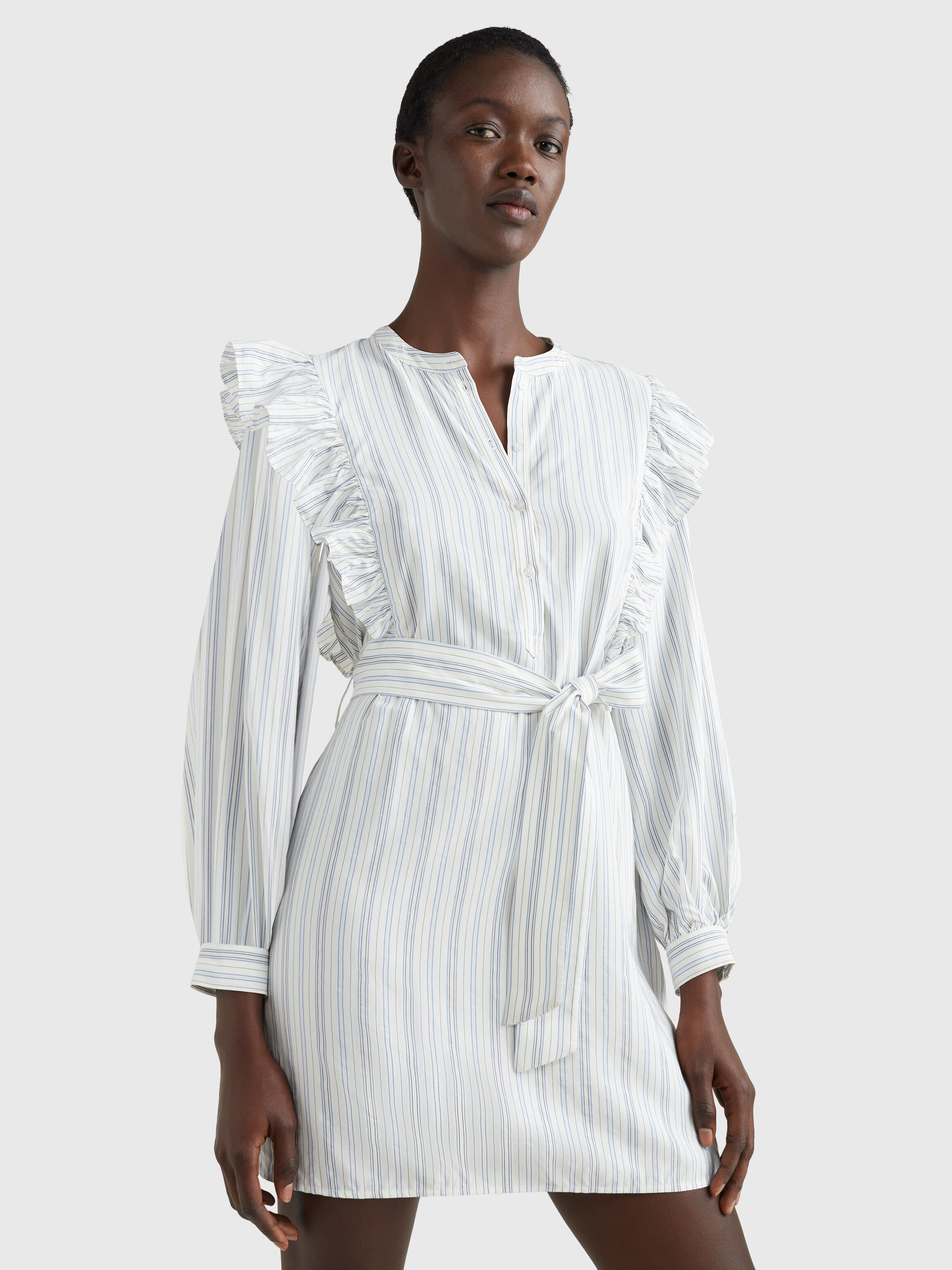 Herlipto】Volume Sleeve Stripe Dress